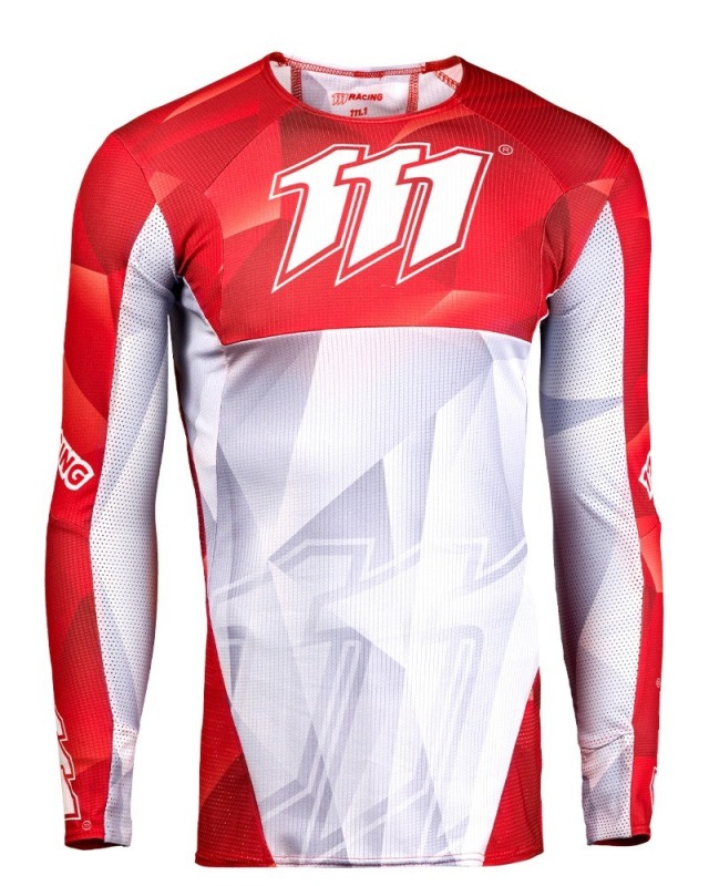 111 Racing Koszulka 111.1 - SHARP RED kolor biało czerwono szary