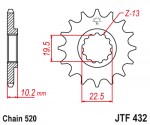 Zębatka przednia JT JTF432-15Z, 15 zębów, rozmiar 520 wąskie zęby średnica wewnętrzna 19.5/22