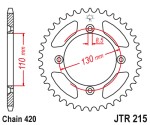 Zębatka tylna stalowa JT JTR215-56, 56Z, rozmiar 420
