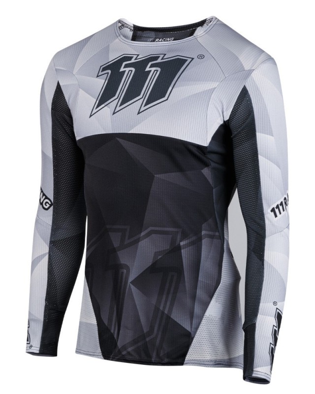 111 Racing Koszulka 111.1 - RAZOR BLACK ROZMIAR XXL , kolor biało czarno szary