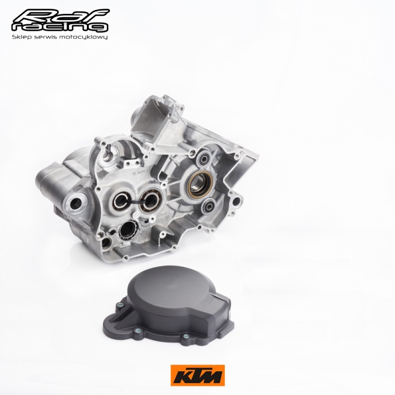 KTM 51530000044 + 52430000033 + 52430002200 Kartery silnika komplet z łożyskami, uszczelniaczami i pokrywą alternatora SX125 \'98-15 EXC125 \'98-16 SX200 EXC200 98-16 XC-W200 \'06-16