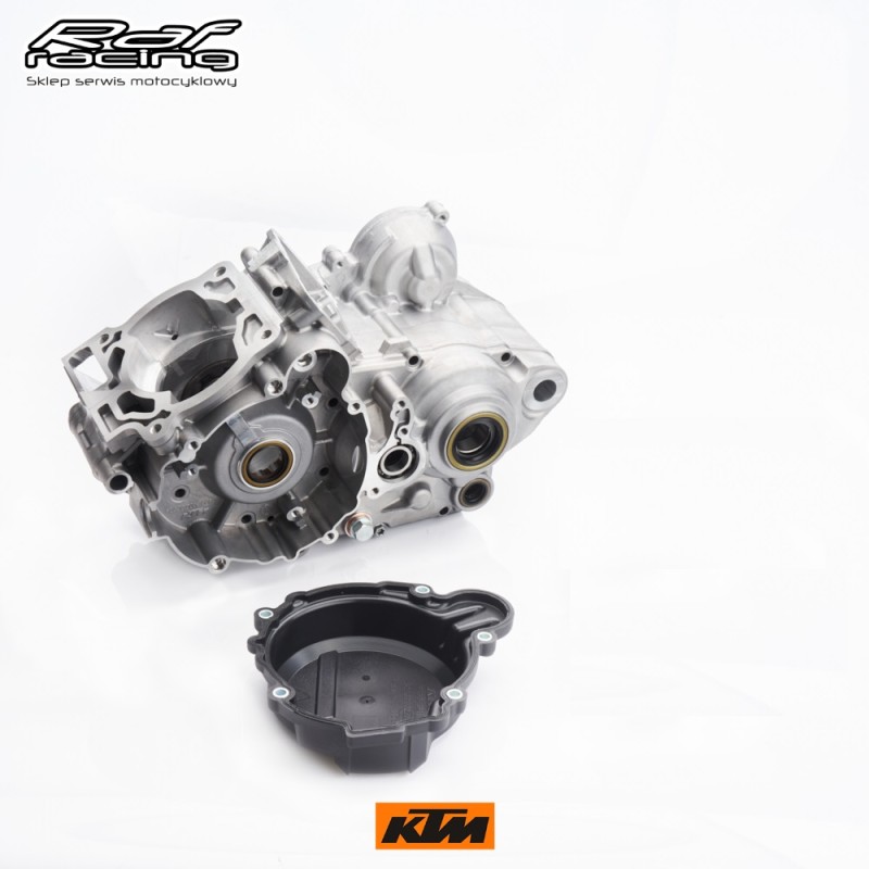 KTM 51530000044 + 52430000033 + 52430002200 Kartery silnika komplet z łożyskami, uszczelniaczami i pokrywą alternatora SX125 \'98-15 EXC125 \'98-16 SX200 EXC200 98-16 XC-W200 \'06-16