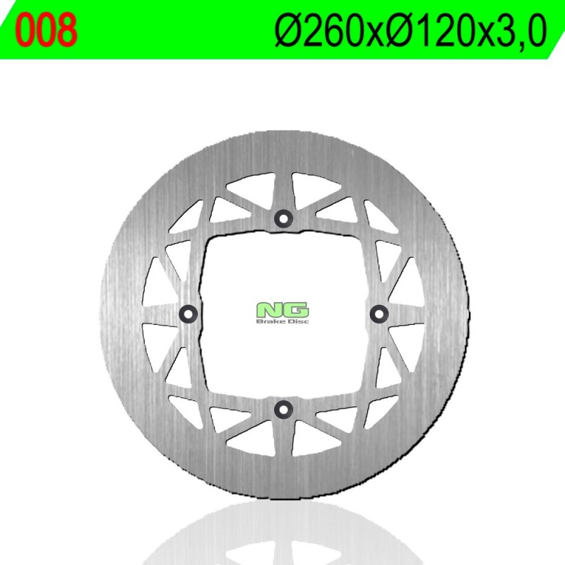 NG Brakes NG008 Tarcza hamulcowa przednia Husqvarna CR125/250 \'00-13, TC400/450/510 \'02-13 ( 260X120X3 mm ) ( 4X6,5 mm )