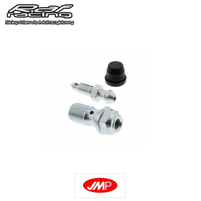 JMP 7570067 Odpowietrznik, śruba do montażu przewodów hamulcowych z odpowietrznikiem gwint M10x1mm długość 42mm KTM SX125 SX150 SX200 SX250 XC200 XC250 TPI XC-W300 TPI SX-F250 SX-F450 EXC125 EXC250 EXC450 Duke ADV 890 1190 1290 03-22 (62513020000)