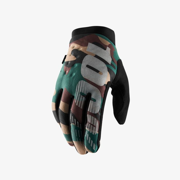 100 PROCENT RĘKAWICE CROSS/ENDURO BRISKER SOFTSHELL KOLOR CZARNY/CAMO ROZMIAR S STARY KOD: 10016-061-10