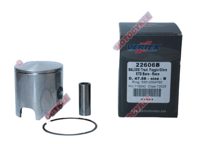 VERTEX TŁOK MALOSSI (PIAGGIO, GILERA) 47,56MM SWORZEŃ 12MM (PIERŚCIENIE 53010004760 X 1 SZT.) (1)