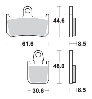 SBS KLOCKI HAMULCOWE KH442/4 STREET PERFORMANCE (EXCEL) SINTER YAMAHA YZF R1 '07-'14 KOLOR ZŁOTY