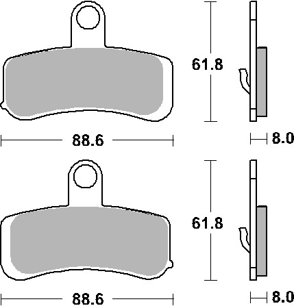 SBS PROMOCJA KLOCKI HAMULCOWE KH457 STREET PERFORMANCE (EXCEL) SINTER KOLOR ZŁOTY PASUJE DO: HARLEY DAVIDSON ROAD KING/FAT BOY/SOFTAIL/FAT BOB PRZÓD (1)
