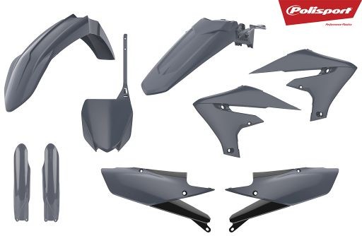POLISPORT WYPRZEDAŻ KOMPLET PLASTIKÓW YAMAHA YZF 250 '19-'23; YZF 450 '18-'22 KOLOR SZARY