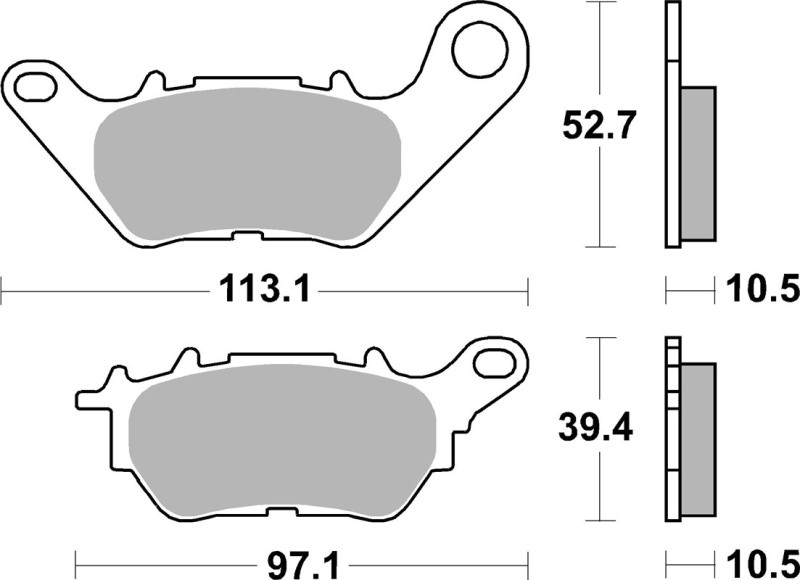 SBS KLOCKI HAMULCOWE KH662 STREET STANDART CERAMIC PASUJE DO: YAMAHA YZF-R25 '15-'20, YZF-R3 '15-'20, MT-03 '16-'20, MT-25 '16-'20 TYŁ (1)