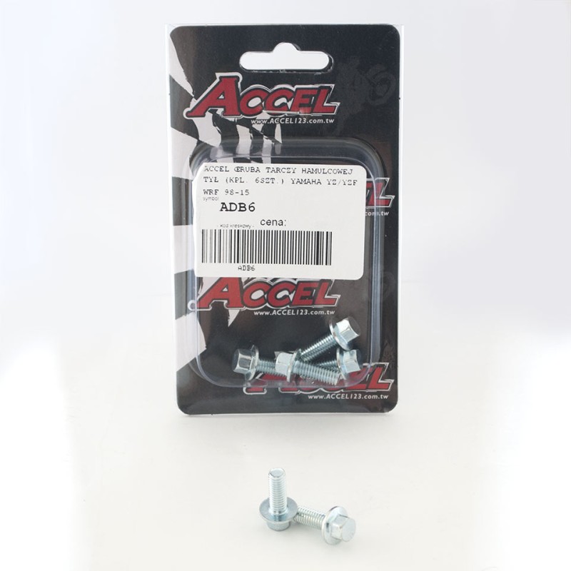 ACCEL ŚRUBY TARCZY HAMULCOWEJ TYŁ (KPL. 6SZT.-M6) YAMAHA YZ/YZF/WRF '98-'16