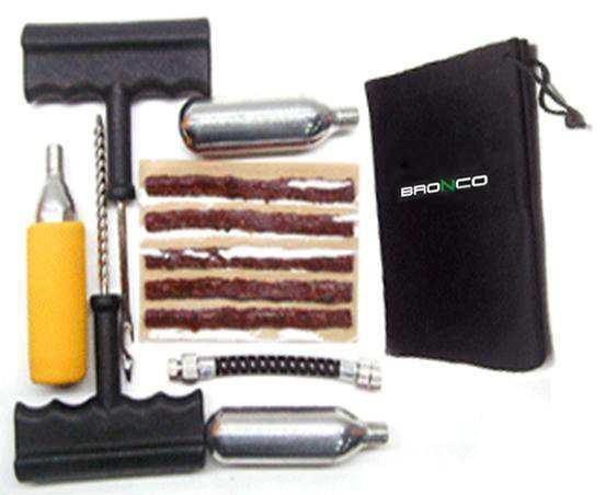 BRONCO ZESTAW NAPRAWCZY DO POMPOWANIA PRZEBITYCH OPON BEZDĘTKOWYCH (7 ELMENTÓW) (1)