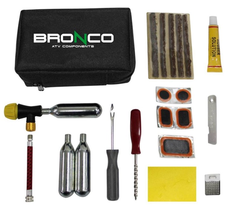 BRONCO ZESTAW NAPRAWCZY DO POMPOWANIA PRZEBITYCH OPON (15 ELEMENTÓW) (1)