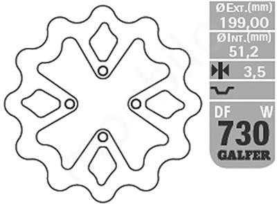 GALFER TARCZA HAMULCOWA TYŁ YAMAHA YFZ 450 '03-05 (199X51,2X3,5MM) (1)
