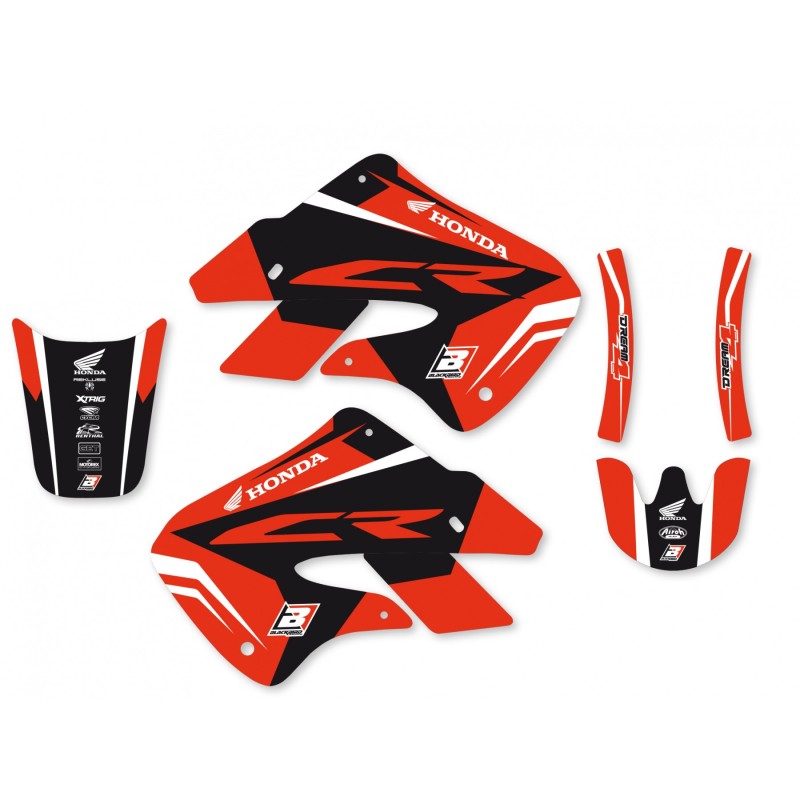 BLACKBIRD KOMPLET NAKLEJEK (OKLEIN) HONDA CR 125R '98-'99, CR 250R '97-'99 DREAM 4 KOLOR CZERWONY CZARNY (1)