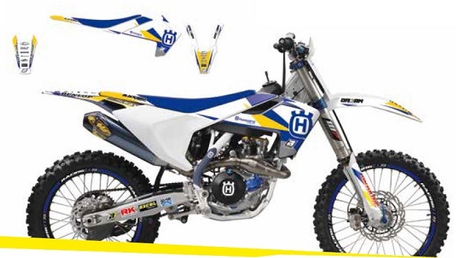 BLACKBIRD WYPRZEDAŻ KOMPLET NAKLEJEK (OKLEIN) HUSQVARNA TE/TC '00 DREAM 3 KOLOR NIEBIESKI ŻÓŁTY BIAŁY