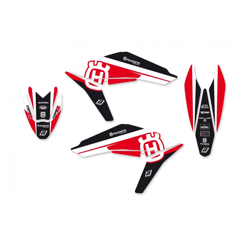 BLACKBIRD KOMPLET NAKLEJEK (OKLEIN) HUSQVARNA TE/TC 449/511 '11-'13 DREAM 4 KOLOR CZERWONY CZARNY BIAŁY (1)