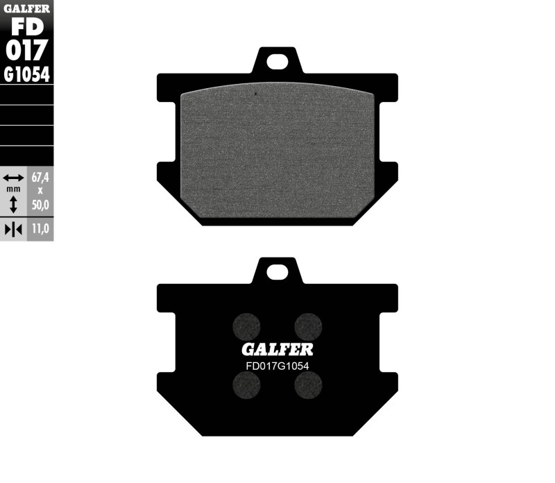 GALFER KLOCKI HAMULCOWE KH034 PÓŁMETALICZNE