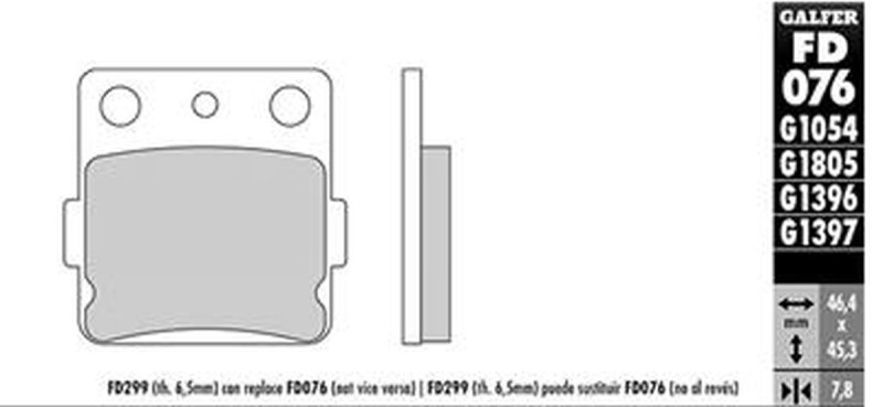 GALFER KLOCKI HAMULCOWE KH084 PÓŁMETALICZNE (GRUBOŚĆ 7,8MM) (OFERTA SPECJALNA) WYPRZEDAŻ (1)