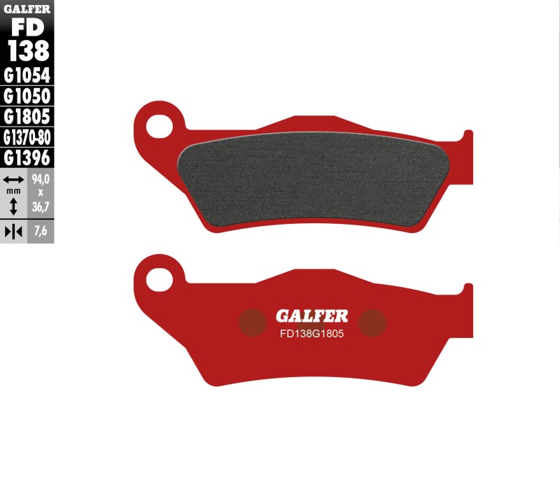 GALFER KLOCKI HAMULCOWE KH181 PÓŁMETALICZNE (BREMBO) TRIAL (1)