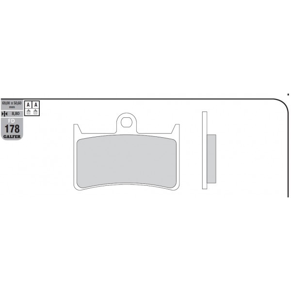 GALFER KLOCKI HAMULCOWE KH252 / KH380 PÓŁMETALICZNE (OFERTA SPECJALNA) WYPRZEDAŻ (1)