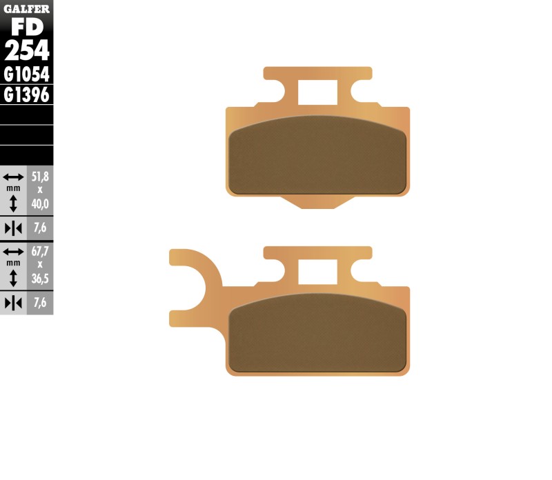 GALFER KLOCKI HAMULCOWE KH302 SPIEK METALICZNY (ZŁOTE) OFF ROAD (KX65 PRZÓD) (1)