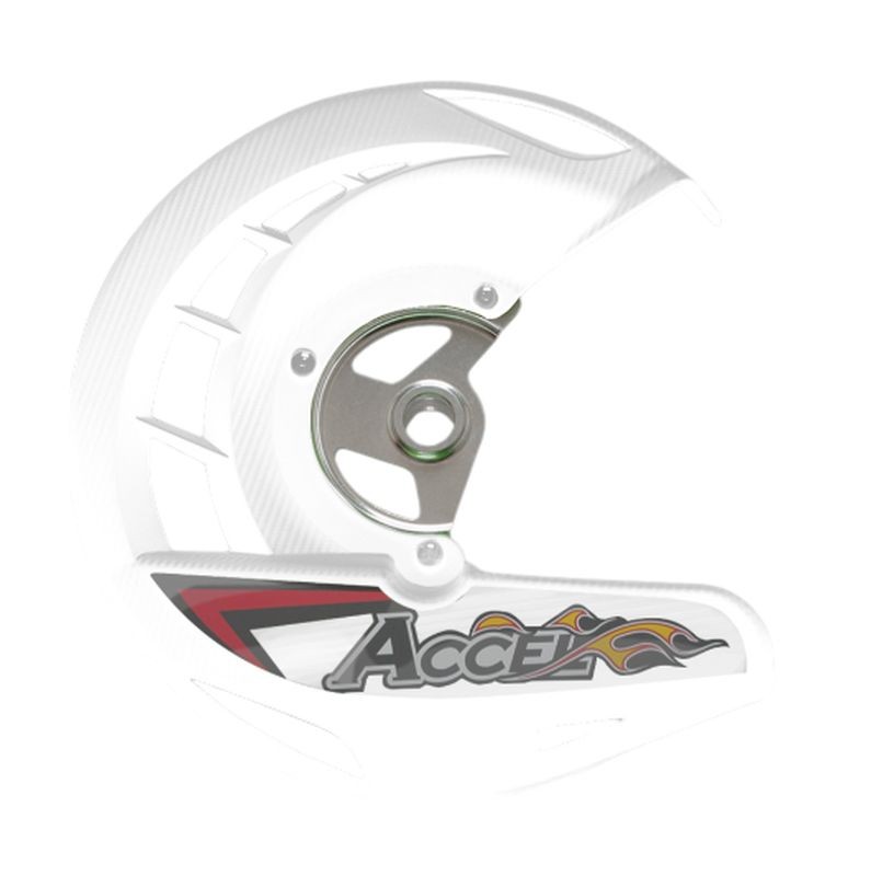 ACCEL OSŁONA TARCZY HAMULCOWEJ PRZÓD HONDA CRF 250/450R,X '04-'18, CR 125/250 '04-'07 KOLOR BIAŁY (FDG-01WH) - PROMOCJA