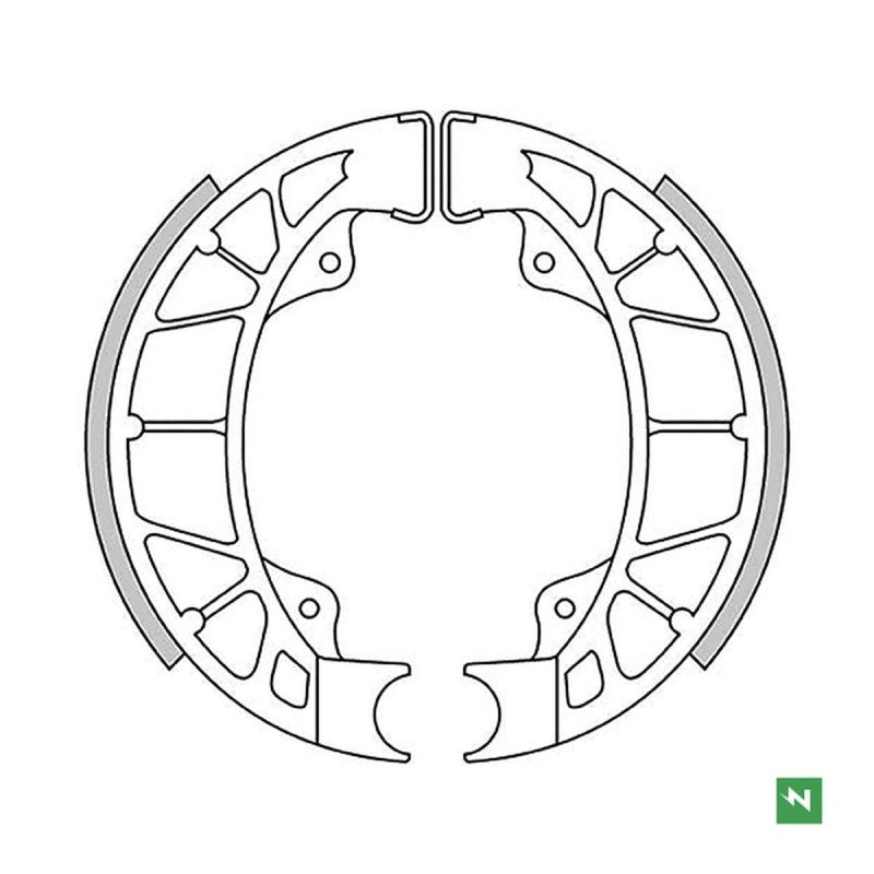 NEWFREN WYPRZEDAŻ SZCZĘKI HAMULCOWE APRILIA SPORT CITY 50 08-10 , GILERA 50/125 97-08 , PIAGGIO, VESPA, ZIP, SFERA, SKIPPER , HEXAGON, ROCZNIKI 96-10 (110X25MM) (1)