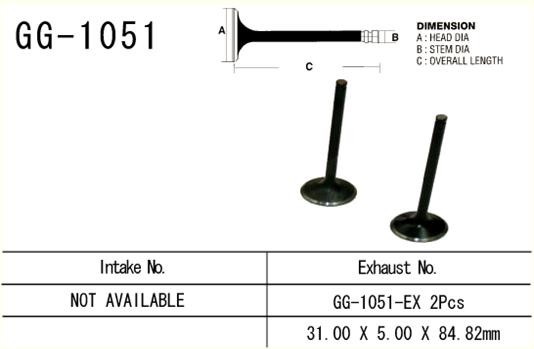 VESRAH ZAWÓR WYDECHOWY HONDA CRF 450R '02-'07 (31,0X5,0X84,82 MM) (OEM: 14721-MEB-670) (1SZT.) (MADE IN JAPAN) (1)