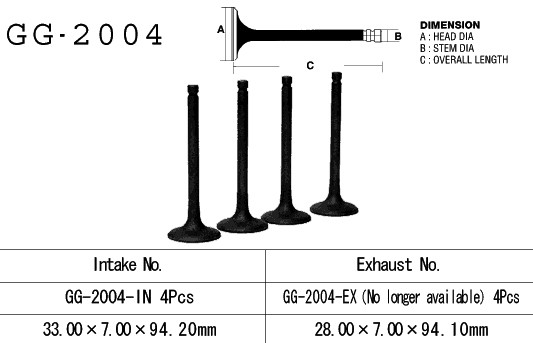 VESRAH ZAWÓR SSĄCY YAMAHA XJ 650 80-84, XJ650 80-84, XJ 750 '82-85' (33,0X7,00X94,20) (OEM: 16G-12111-00,4H7-12111-00) (1SZT.) (MADE IN JAPAN) (1)