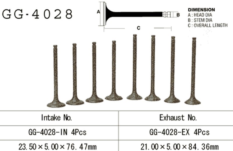 VESRAH ZAWÓR SSĄCY KAWASAKI EL 250 '88-91, EX 250 '88-07' (OEM: 12004-1074) (1SZT.) (MADE IN JAPAN) (1)
