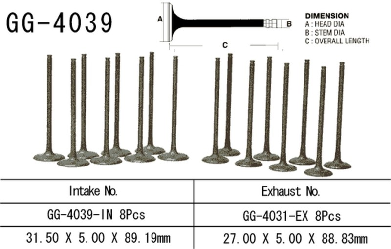 VESRAH ZAWÓR SSĄCY KAWASAKI ZZ-R 1100/1200 '90-'05, ZRX 1100/1200 '99-'05, GPZ 1100 '95-'97 (OEM: 12004-1093) (1SZT.) (MADE IN JAPAN)