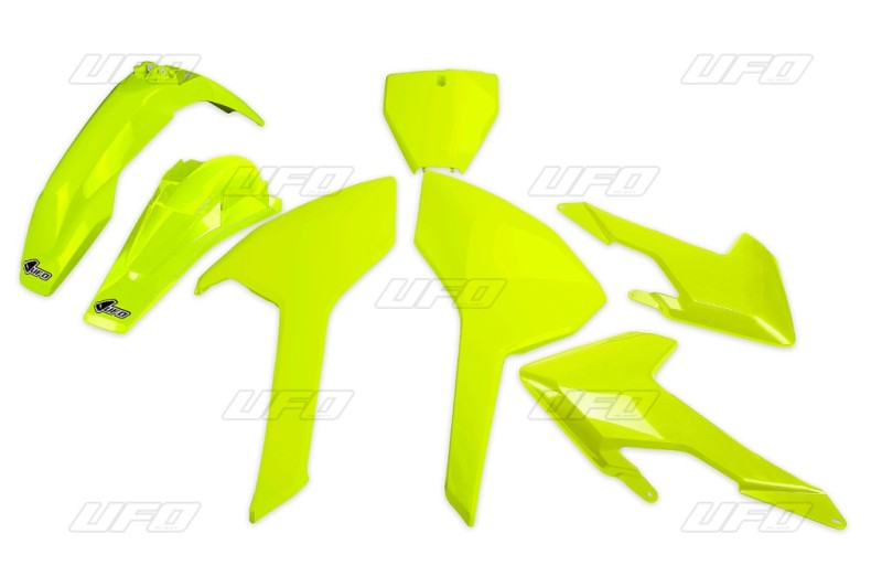 UFO KOMPLET PLASTIKÓW HUSQVARNA TC/FC 125/250/300/350/450 '16-'18 (Z WYJĄTKIEM TC 250 '16) KOLOR ŻÓŁTY FLUO (HU616DFLU)