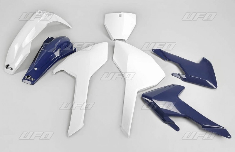 UFO KOMPLET PLASTIKÓW HUSQVARNA TC/FC 125/250/300/350/450 '16-'18 (Z WYJĄTKIEM TC 250 '16) KOLOR OEM '16 (BIAŁY/NIEBIESKI) (HU616E999)