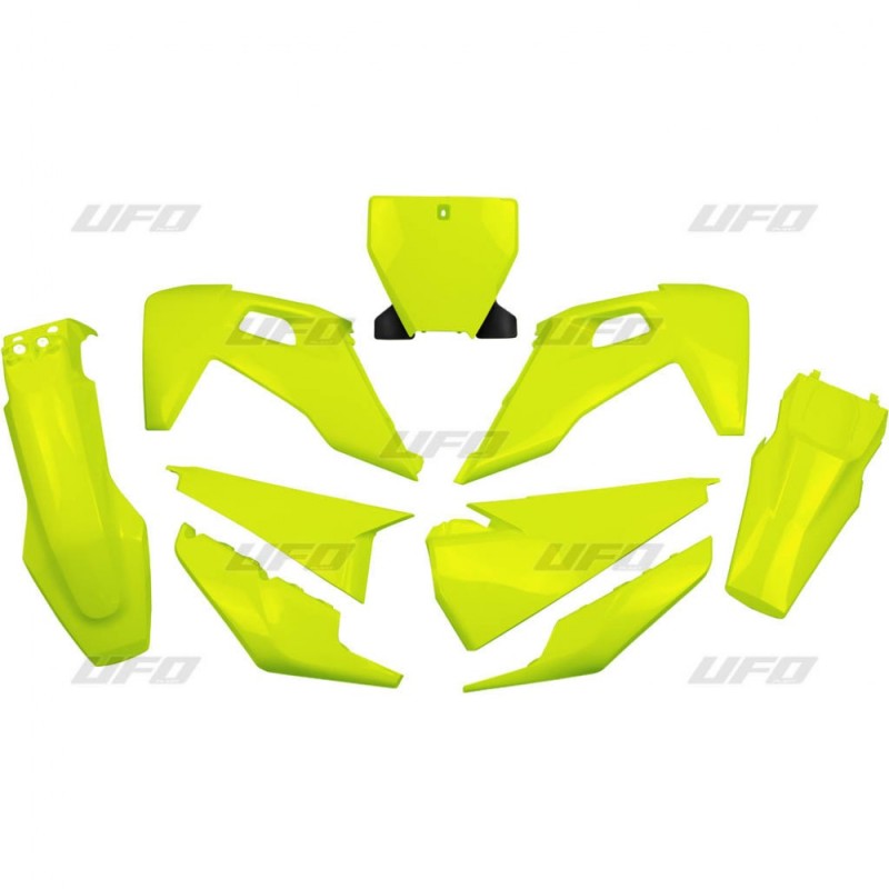UFO KOMPLET PLASTIKÓW HUSQVARNA TC 125/250 '19-'22, FC 250/350/450 '19-'22 KOLOR ZÓŁTY FLUO (HU622DFLU)