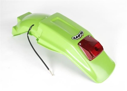 UFO BŁOTNIK TYŁ KAWASAKI KXF 250/450 '06-'08 Z LAMPKĄ KOLOR ZIELONY ( ENDURO Z LAMPKĄ LED ) (1)