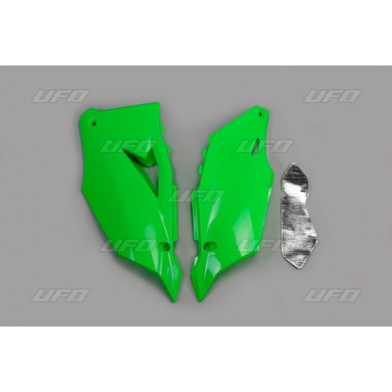 UFO BOCZKI TYLNE KAWASAKI KXF 450 '19-'23 , KXF 250 '21-'24 KOLOR ZIELONY FLUO