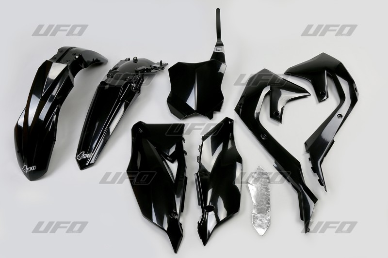UFO KOMPLET PLASTIKÓW KAWASAKI KXF 250 '21-24, KXF 450 '19-23 KOLOR CZARNY (KA227E001)