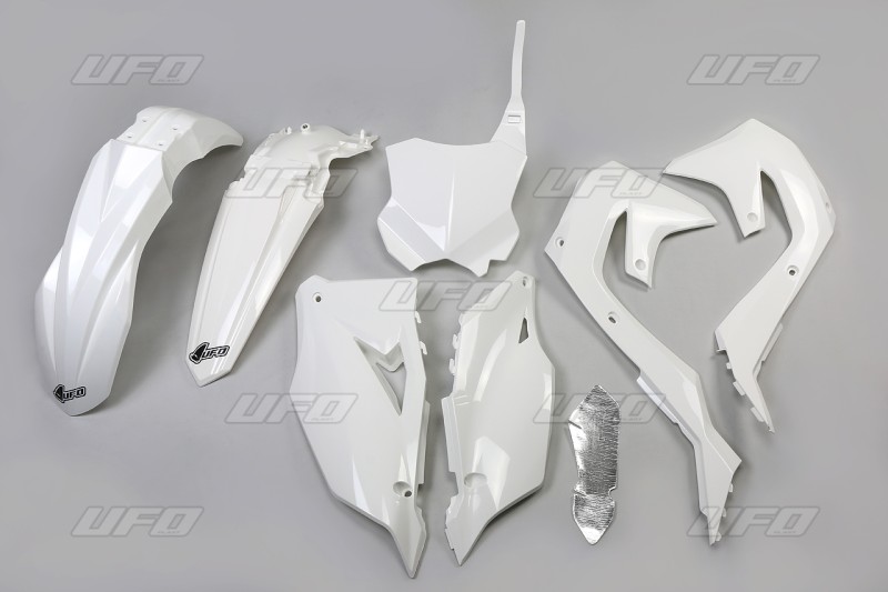 UFO KOMPLET PLASTIKÓW KAWASAKI KXF 250 '21-24, KXF 450 '19-23 KOLOR BIAŁY (KA227E047)
