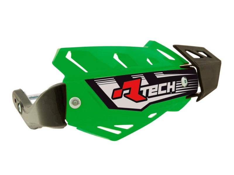 RACETECH (RTECH) OSŁONY RĄK (HANDBARY) FLX ATV/QUAD KOLOR ZIELONY (Z 3 RODZAJAMI MOCOWAŃ DO KIEROWNICY)