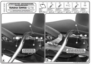 KAPPA STELAŻ KUFRÓW BOCZNYCH MONOKEY SIDE YAMAHA TDM 900 - TYLKO POD KUFRY K33N K'ROAD