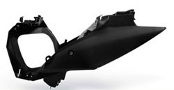 UFO BOCZKI TYLNE KTM SX/SXF '11-'15, EXC '12-'15 KOLOR CZARNY (Z PUSZKĄ FILTRA POWIETRZA)