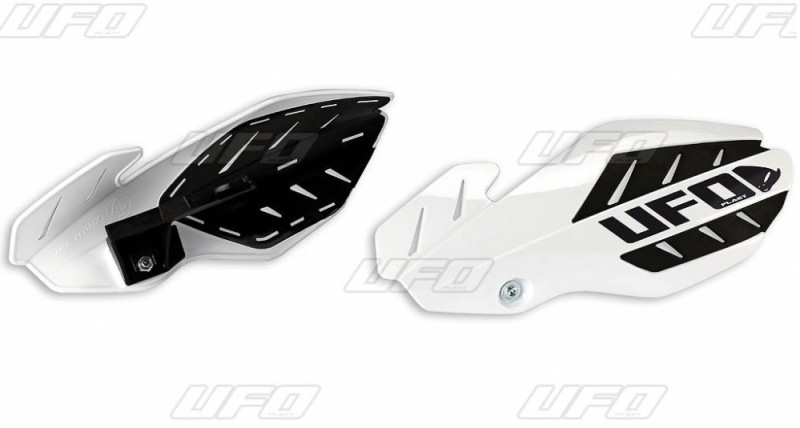 UFO OSŁONY RĄK (HANDBARY) FLAME KTM SX 125 '16, SX 250 '14-'16, EXC 250/300 '14-'16, SXF/EXCF '14-'16, KOLOR BIAŁY/CZARNY (Z MOCOWANIAMI)
