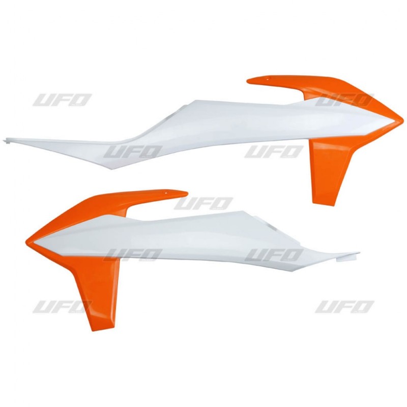 UFO OSŁONY CHŁODNICY KTM SX/SXF '19-'20 KOLOR OEM (BIAŁY POMARAŃCZOWY) (1)