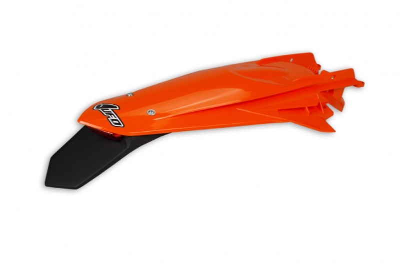 UFO BŁOTNIK TYŁ KTM EXC 125 '20-'21, EXC/EXCF(EXC-F) 150/250/300/350/450/500 TPI '20-2023 KOLOR POMARAŃCZOWY ( ENDURO Z LAMPKĄ LED )