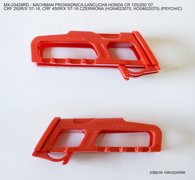 PSYCHIC PROWADNICA ŁAŃCUCHA HONDA CR 125/250 '07, CRF 250R/X '07-16, CRF 450R/X '07-16 CZERWONA (HO04623070, HO04622070) (1)