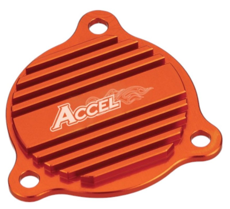 ACCEL POKRYWA POMPY OLEJU KTM EXC 350/400/450/500/530 '08-'12, SXF350 '11-'12 KOLOR POMARAŃCZOWY - PROMOCJA (1)