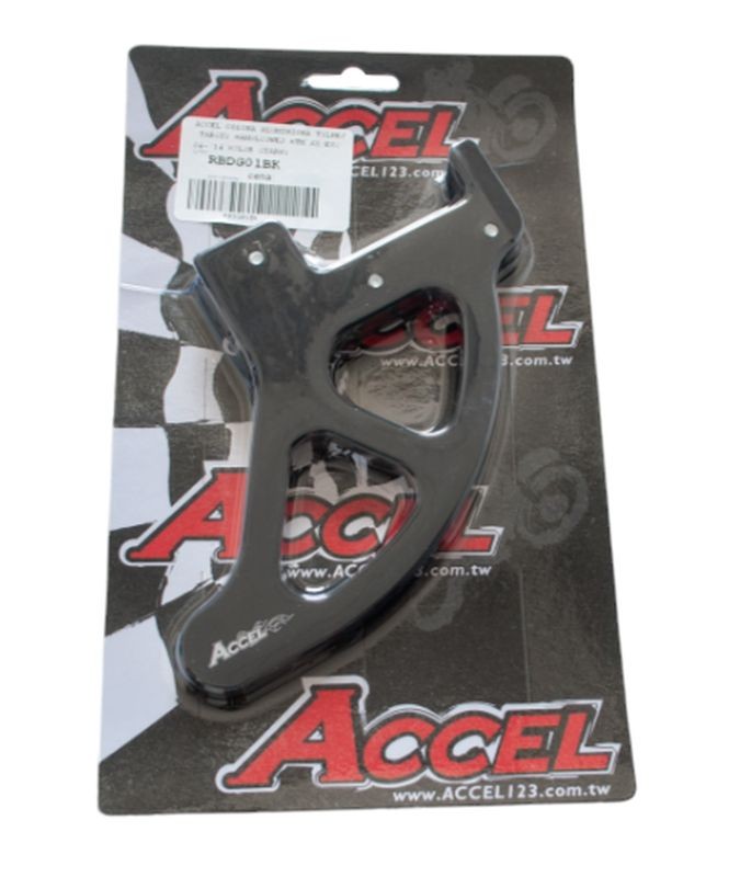 ACCEL OSŁONA ALUMINIOWA TYLNEJ TARCZY HAMULCOWEJ KTM SX/SXF '04-'18, EXC/EXCF '04-'19 HUSQVARNA KOLOR CZARNY