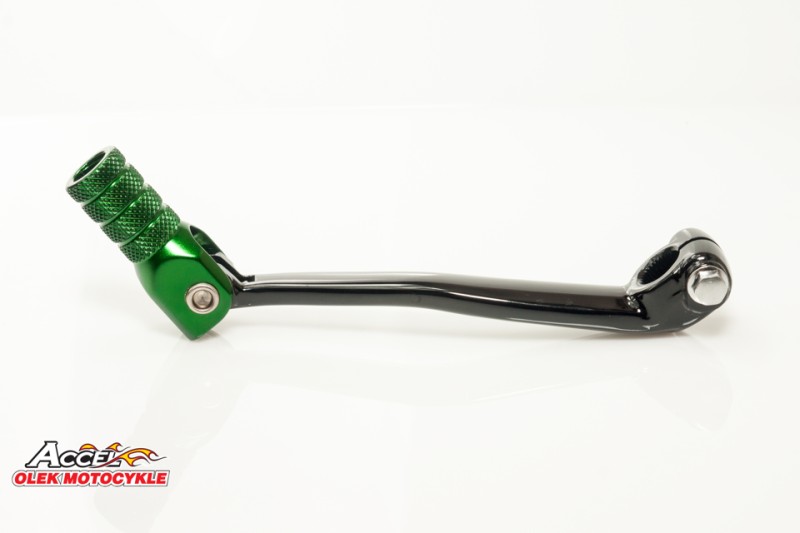 ACCEL DŹWIGNIA ZMIANY BIEGÓW KAWASAKI KXF 450 '09-'18 ALUMINIOWA KOLOR CZARNY, KOŃCÓWKA ZIELONA