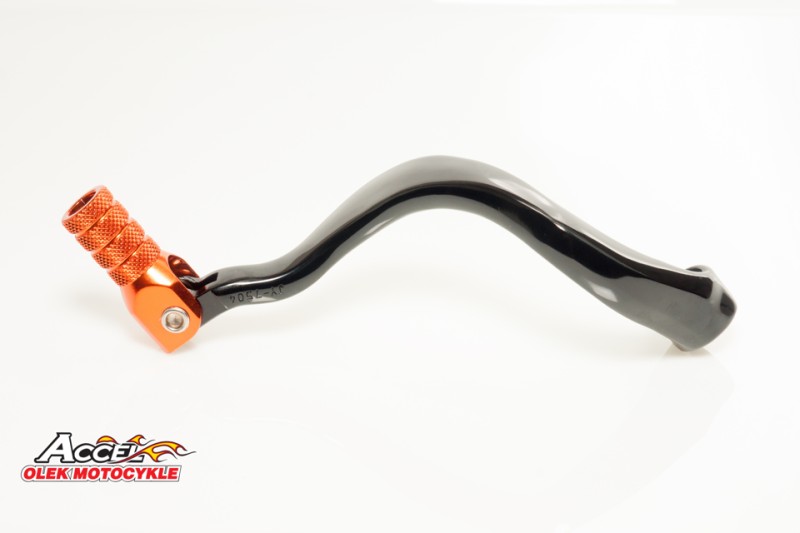 ACCEL DŹWIGNIA ZMIANY BIEGÓW KTM LC8 950/990/1090/1190 '03-'18 ALUMINIOWA KOLOR CZARNY, KOŃCÓWKA POMARAŃCZOWA (OEM-5834031144)